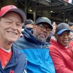 James Johnson and friends at baseball game